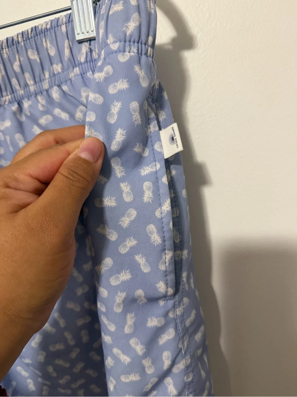 Men's Light Periwinkle Printed Swim Trunks with Drawstring